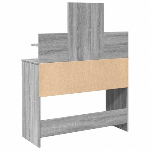 Makeupbord med LED-lys 100×40×130 cm - grå sonoma-eg