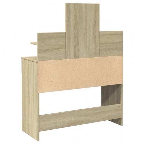 Makeupbord med LED-lys 100×40×130 cm - brun sonoma-eg