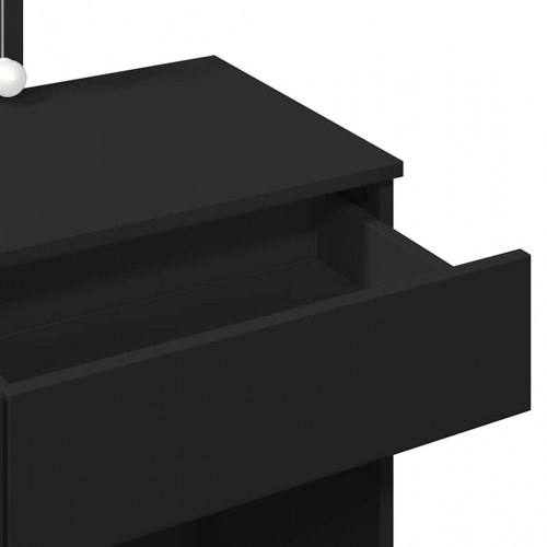 Makeupbord med LED-lys og spejl 100×40×130 cm - sort