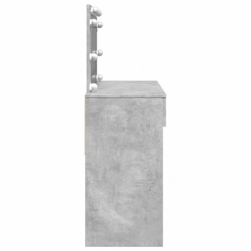 Makeupbord med LED-lys 100×40×120 cm - betongrå