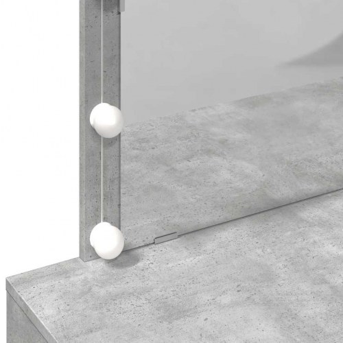 Makeupbord med LED-lys 100×40×120 cm - betongrå