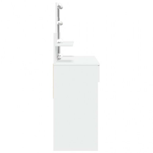 Makeupbord med LED-lys 100x40x130 cm hvid