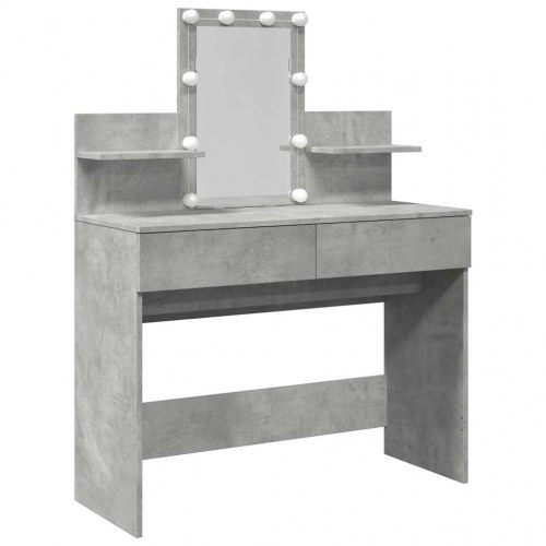 Makeupbord med LED-lys - 100 × 40 × 130 cm, betongrå