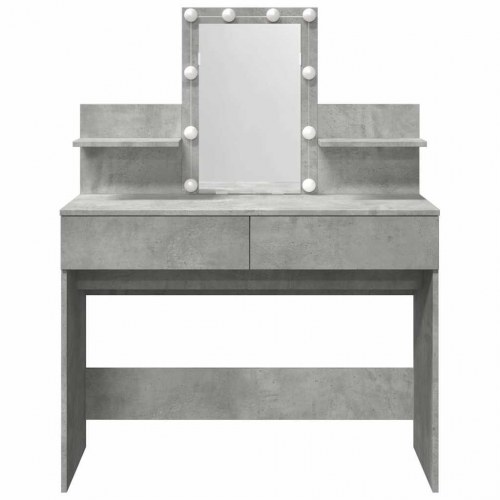 Makeupbord med LED-lys - 100 × 40 × 130 cm, betongrå