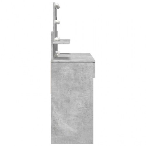 Makeupbord med LED-lys - 100 × 40 × 130 cm, betongrå