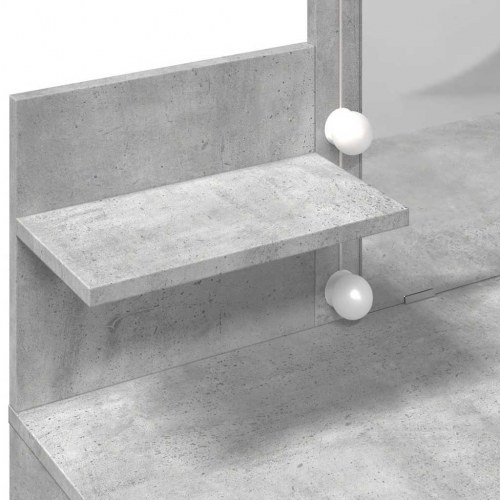 Makeupbord med LED-lys - 100 × 40 × 130 cm, betongrå