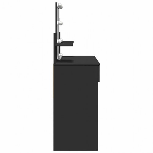 Makeupbord med LED-lys 100×40×130 cm - sort