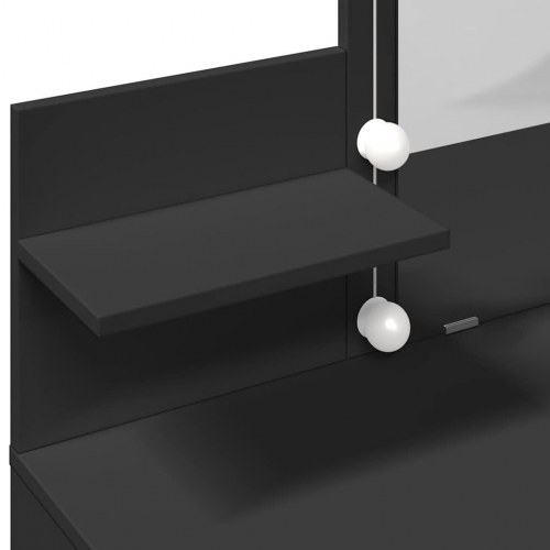 Makeupbord med LED-lys 100×40×130 cm - sort