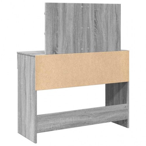 Makeupbord med LED-lys og spejl 100×40×120 cm - grå sonoma-eg
