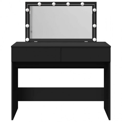 Makeupbord med LED-lys og spejl - 100 × 40 × 120 cm, sort