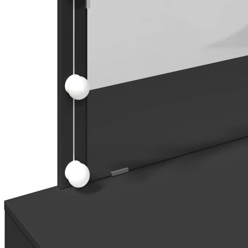 Makeupbord med LED-lys og spejl - 100 × 40 × 120 cm, sort