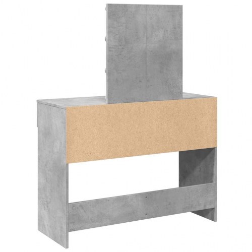 Makeupbord med LED-lys 100×40×130 cm - betongrå