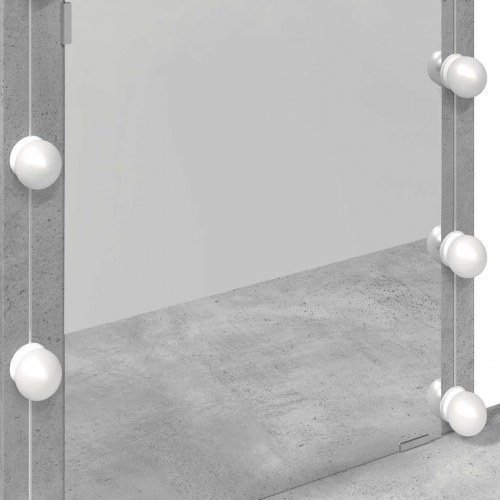 Makeupbord med LED-lys 100×40×130 cm - betongrå