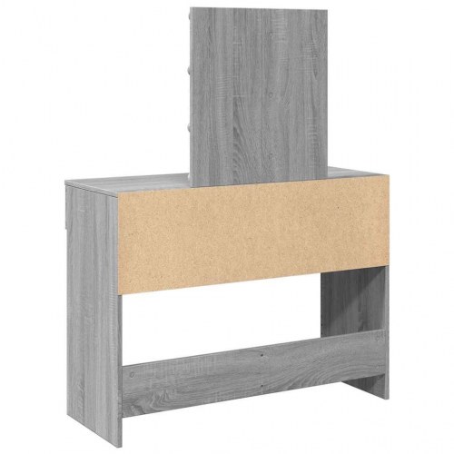 Makeupbord med LED-lys 100×40×130 cm - grå sonoma-eg