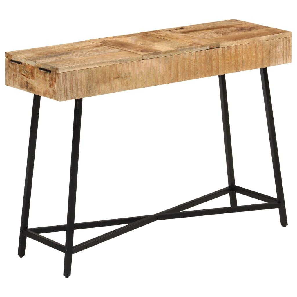 Konsolbord 105×35×75 cm i massivt mangotræ med jernben - makeupbord