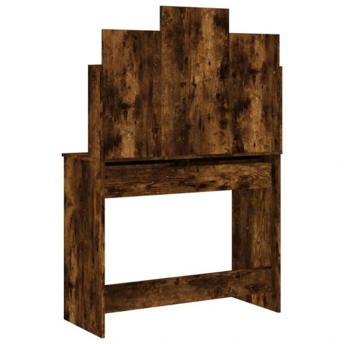 Makeupbord med spejl 96×39×142 cm - røget egetræsfarve