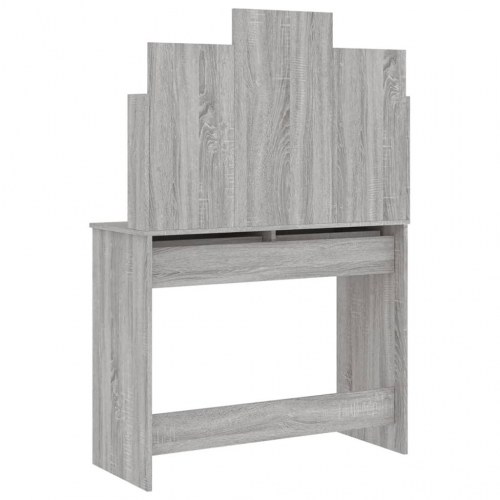 Makeupbord med spejl 96 x 39 x 142 cm - grå sonoma-eg