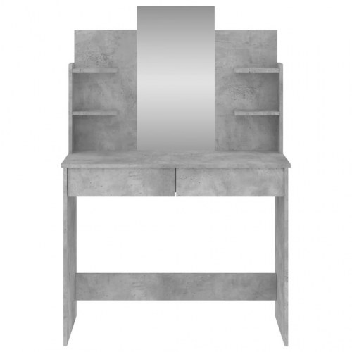 Makeupbord med spejl - betongrå 96 x 39 x 142 cm