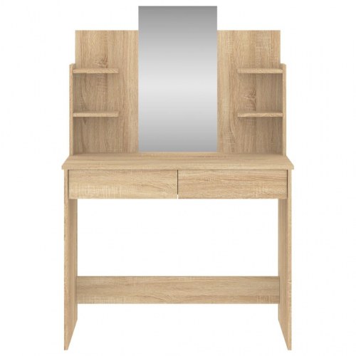 Makeupbord med spejl 96 x 39 x 142 cm - sonoma-eg
