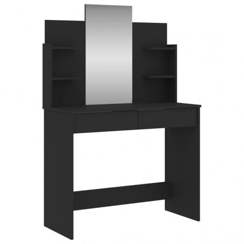 Makeupbord med spejl 96 x 39 x 142 cm - sort