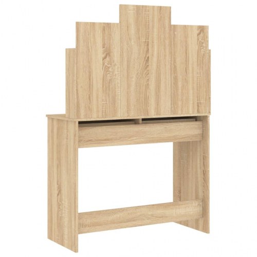 Makeupbord med spejl 96 x 39 x 142 cm - sonoma-eg