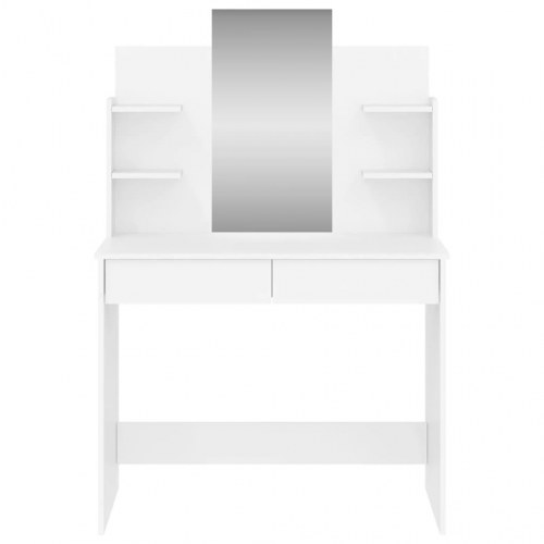 Makeupbord med spejl 96x39x142 cm hvid