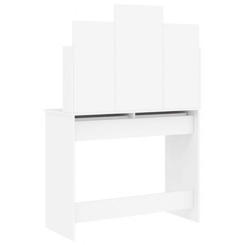 Makeupbord med spejl 96x39x142 cm hvid