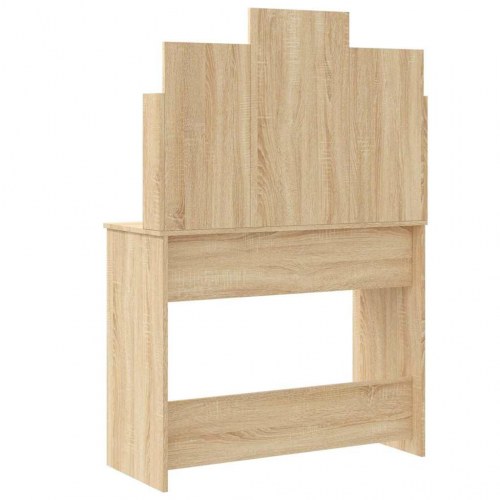 Makeupbord med LED-lys 96×40×142 cm - sonoma-eg