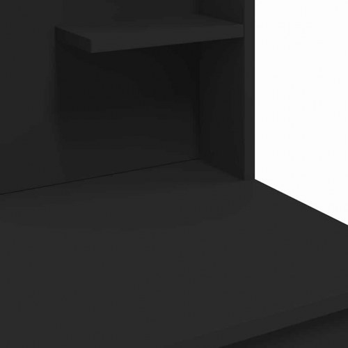 Makeupbord med LED-lys og spejl - 96×40×142 cm, sort