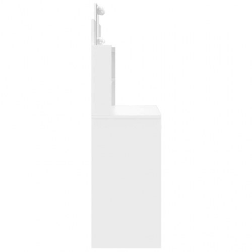 Makeupbord med LED-lys 96x40x142 cm hvid