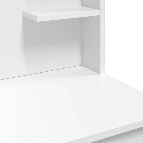 Makeupbord med LED-lys 96x40x142 cm hvid