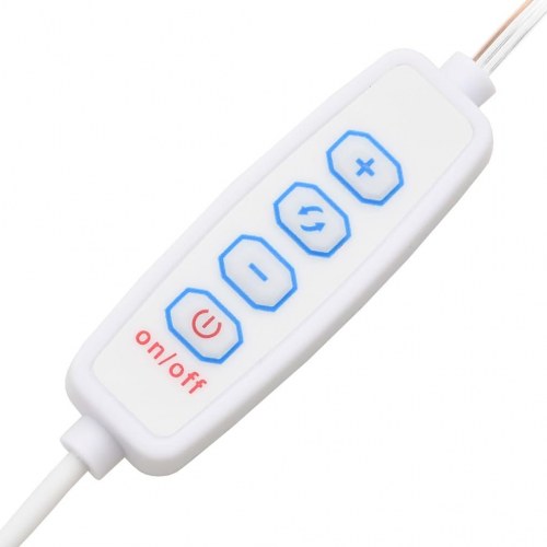 Makeupbord med LED-lys 90x42x132,5 cm hvid