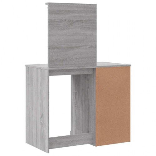 Makeupbord med LED-lys 90 x 42 x 132,5 cm - grå sonoma-eg