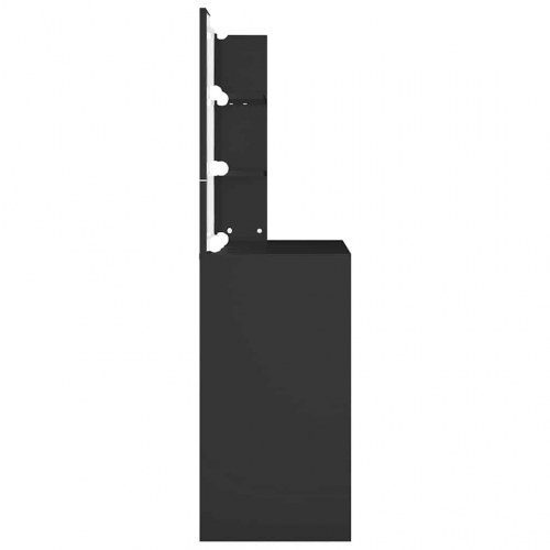 Makeupbord med LED-lys 74,5×40×141 cm - sort