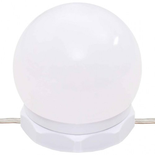 Makeupbord med LED-lys 74,5x40x141 cm hvid højglans