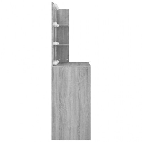 Makeupbord med LED-lys 74,5×40×141 cm - grå sonoma-eg
