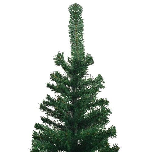 Kunstigt juletræ med lys og kuglesæt 240 cm grøn