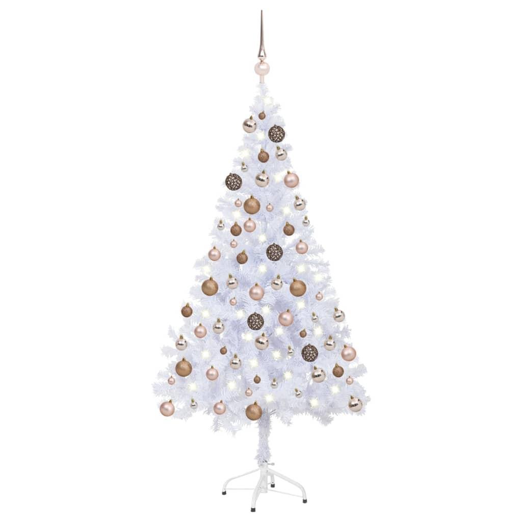 Billede af Kunstigt juletræ med lys og kuglesæt 150 cm 380 grene hos Boligcenter.dk