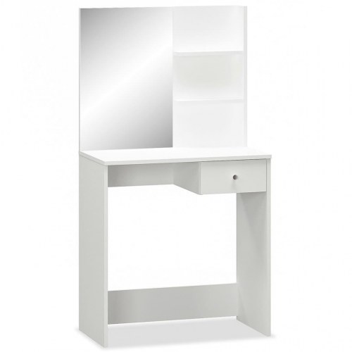 Kosmetikbord 75x40x141 cm konstrueret træ hvid