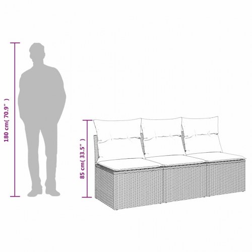 3-personers havesofa med hynder og opbevaring - sort/blå