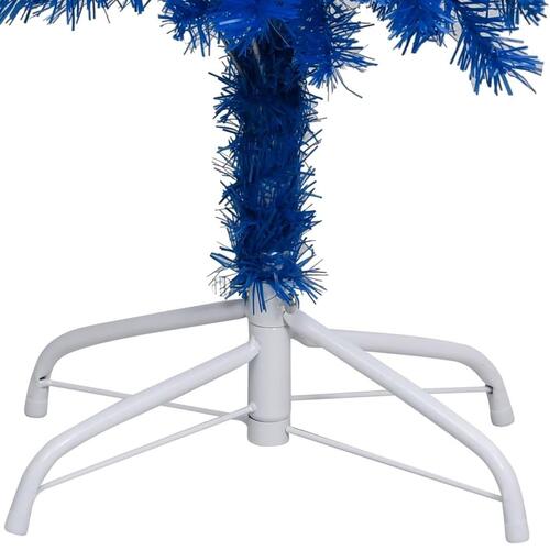 Kunstigt juletræ med lys og kuglesæt 240 cm PVC blå