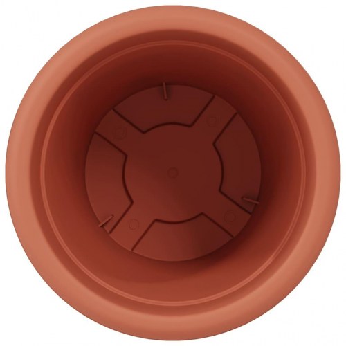 Rund Blomsterpotte 6 stk Mursten Rød Ø 26 x 21.5 cm Plastik