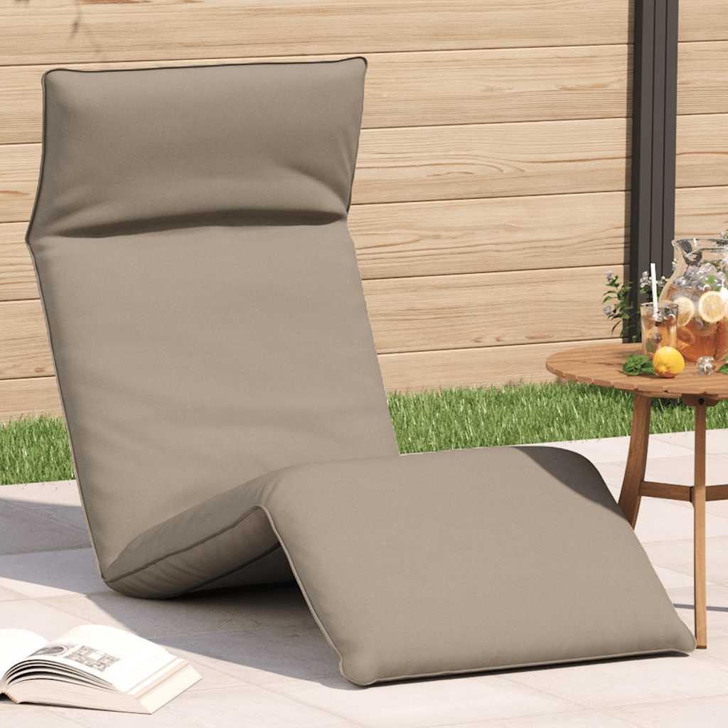 Foldbar liggestol 175x54x8,5 cm oxfordstof gråbrun