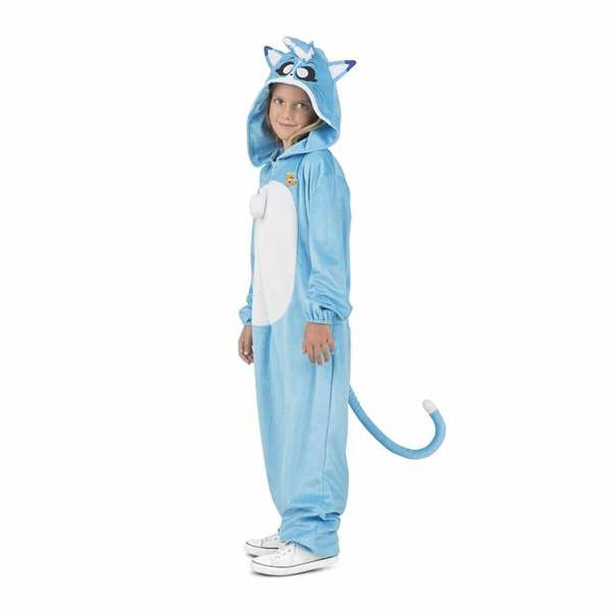 Akela Kigurumi kattekostume til børn - 10-12 år, blå