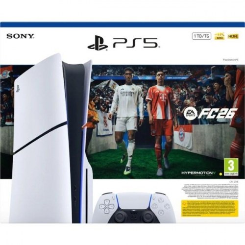 Sony PlayStation 5 Slim + EA Sports FC 26 bundle – 1 TB, hvid/sort
