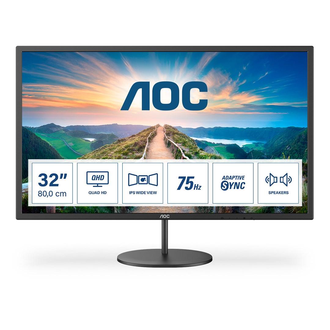 AOC Q32V4 32" QHD IPS skærm - 75 Hz, sort billede