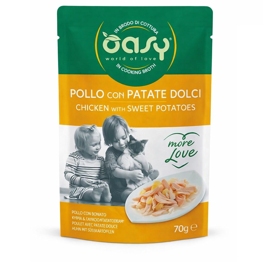 Oasy More Love kylling med søde kartofler - vådfoder til kat, 70 g