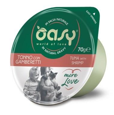 Oasy More Love tun med rejer – vådfoder til kat, 70 g