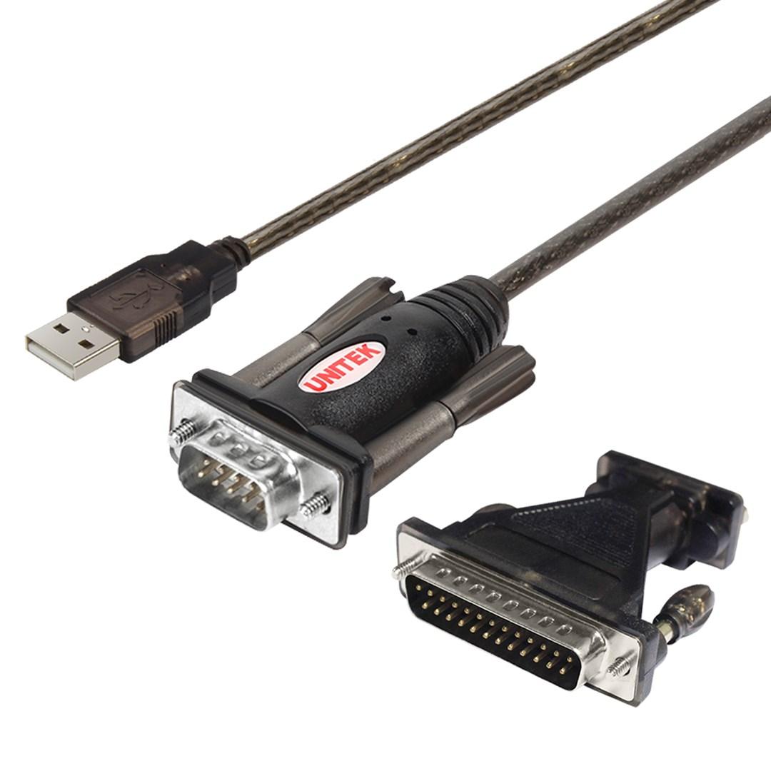 UNITEK Y-105A USB til RS-232/DB9 seriel kabeladapter – 1,5 m, sort