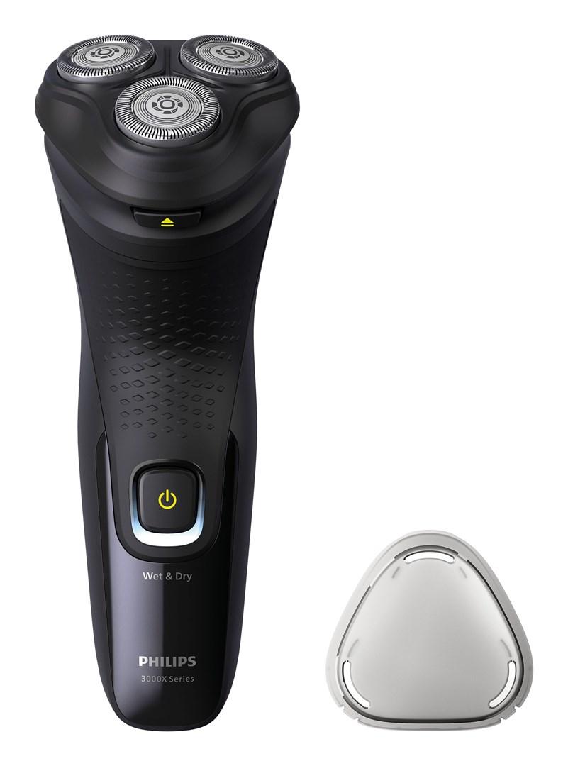 Philips Series 3000X X3021/00 roterende barbermaskine med trimmer - Wet & Dry, sort